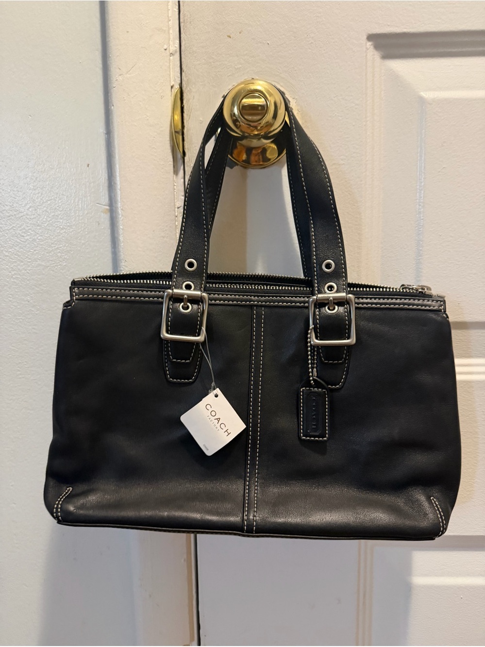 Vintage Coach Hampton Zip Top Satchel